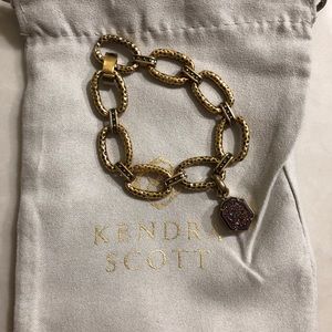 Charm Bracelet & Gold Drusy in Vintage Gold